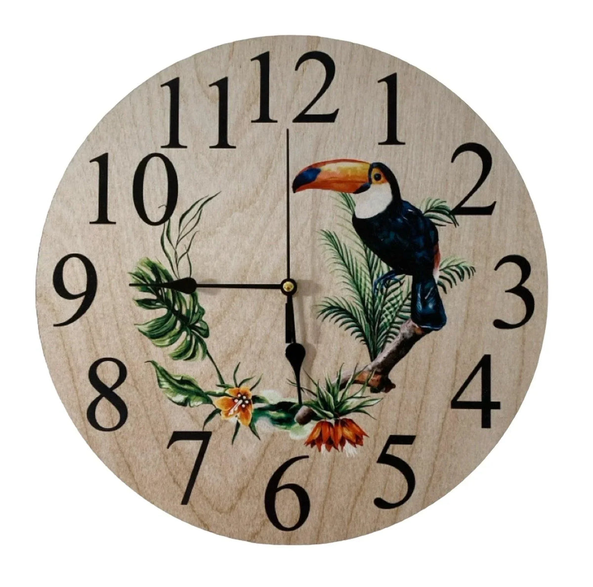 Clock Wall Toucan Bird Tropical Aussie Made - The Renmy Store Homewares & Gifts