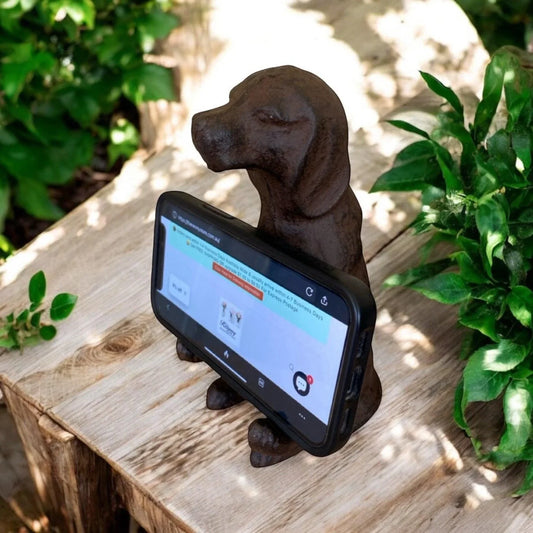 Phone Holder Cast Iron Dog Ornament - The Renmy Store Homewares & Gifts
