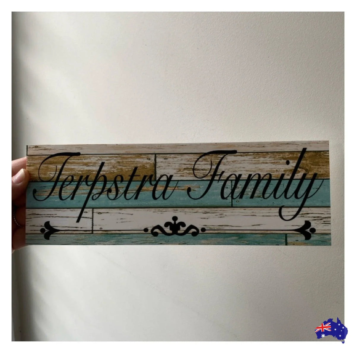 Custom Personalised Rustic Blue Sign - The Renmy Store Homewares & Gifts