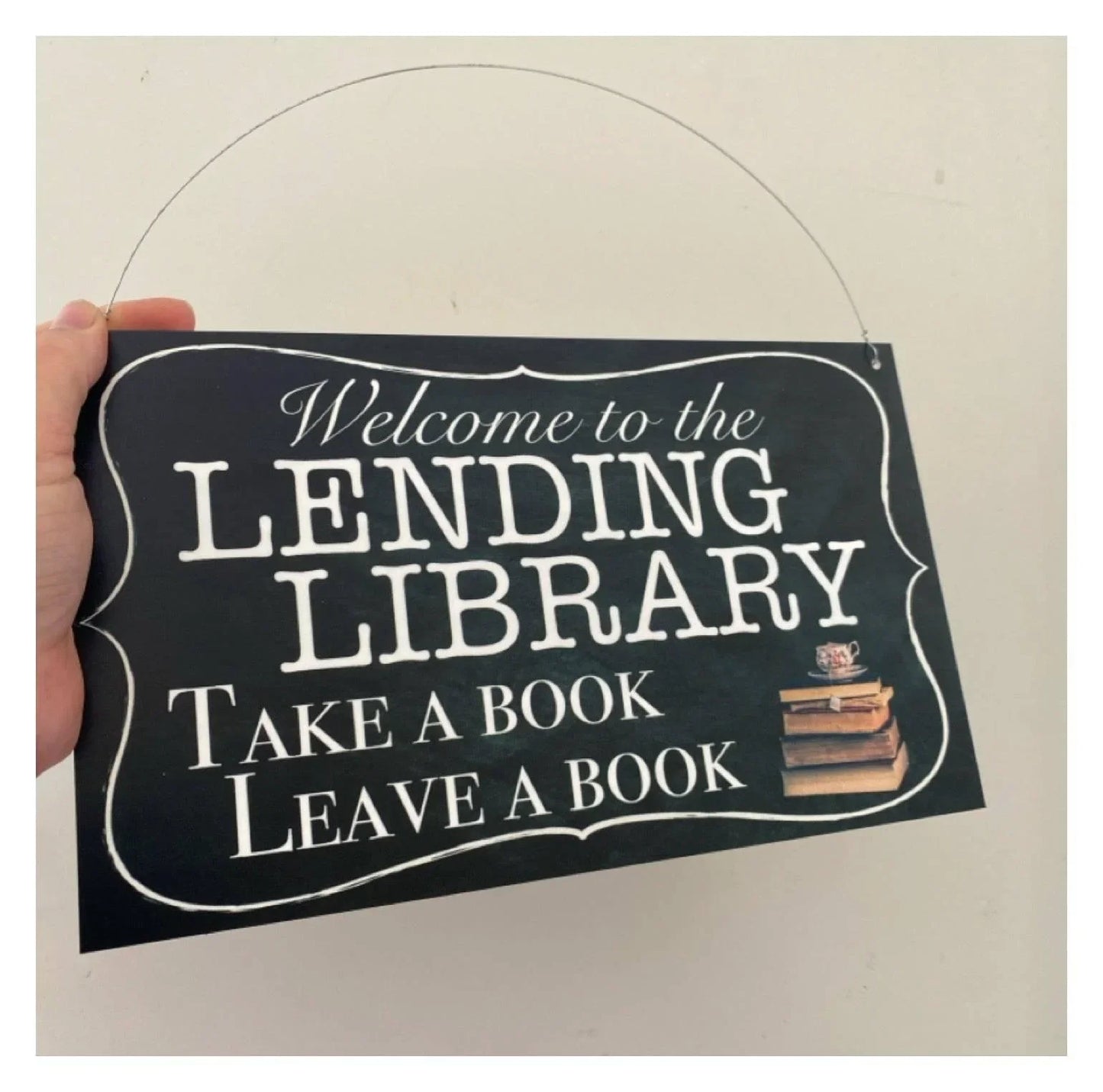 Lending Library Street Book Borrow Sign - The Renmy Store Homewares & Gifts