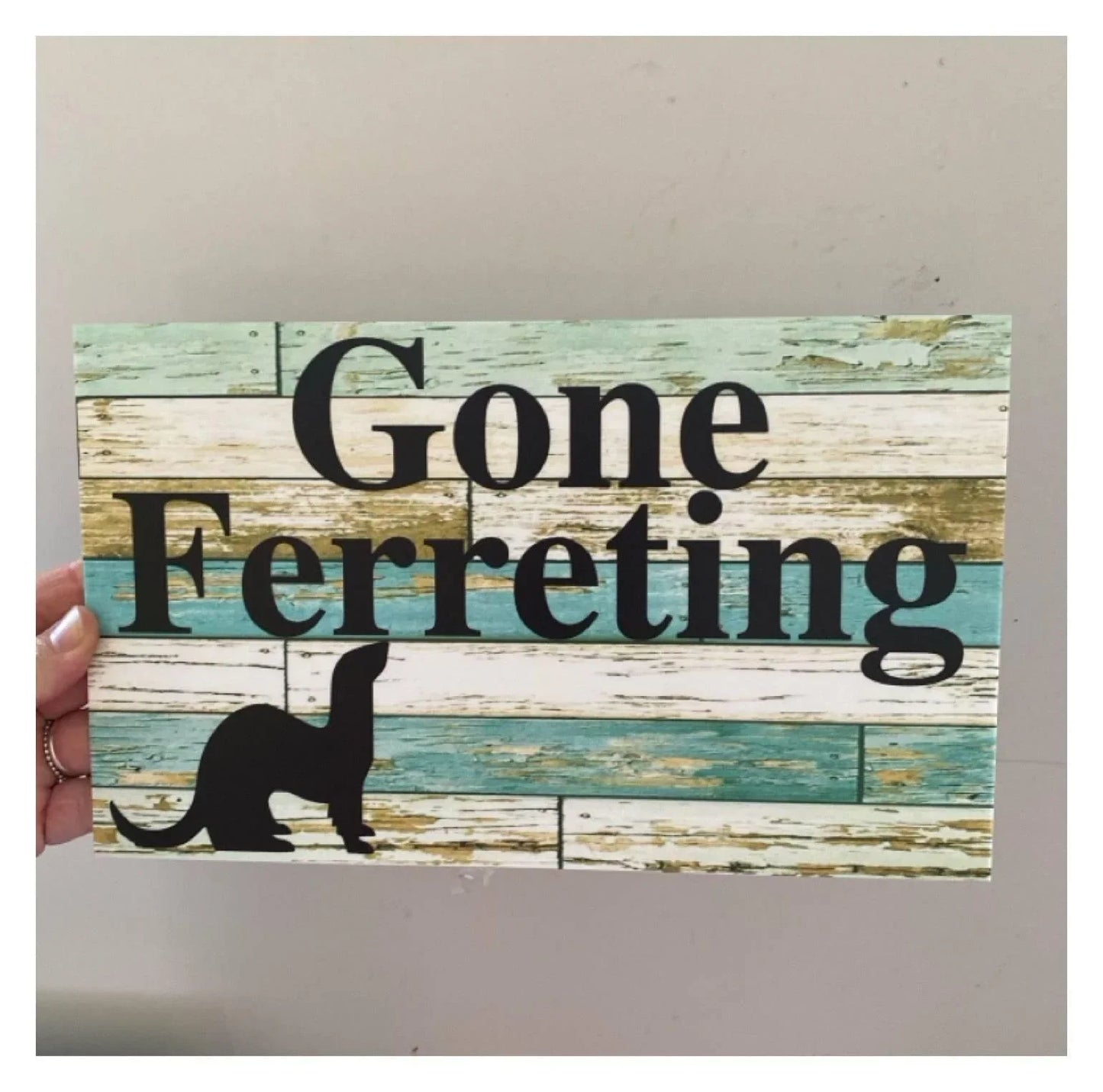 Ferret Custom Personalised Blue Sign - The Renmy Store Homewares & Gifts