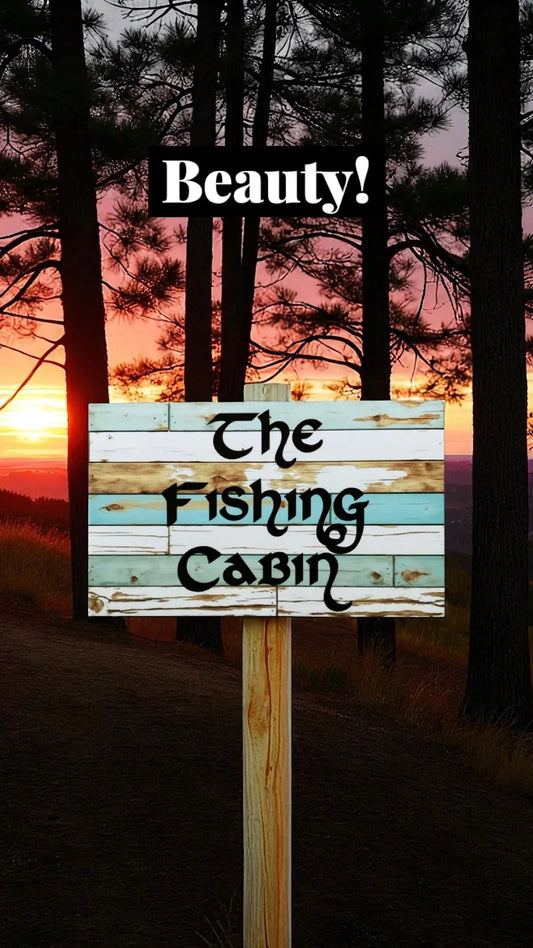 Fishing Cabin Personalised Custom Sign