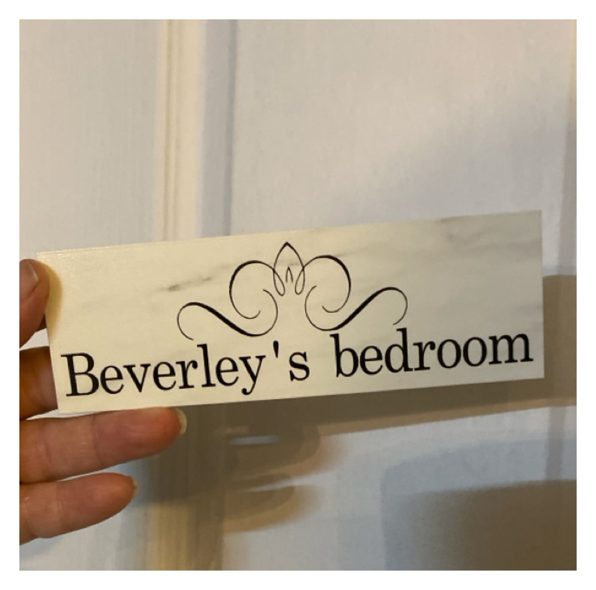 Bathroom Door Sign - French Scroll - Australian Made