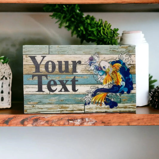 Koi Fish Custom Persoanlised Sign - The Renmy Store Homewares & Gifts