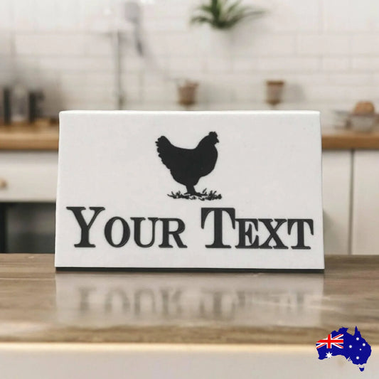 Chicken Hen Custom Personalised White Sign - The Renmy Store Homewares & Gifts