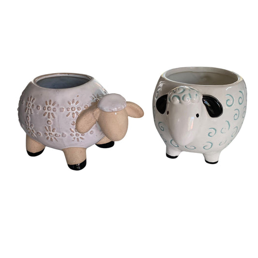 Sheep Planter Pots | Set of 2 Ceramic Animal Planters Australia