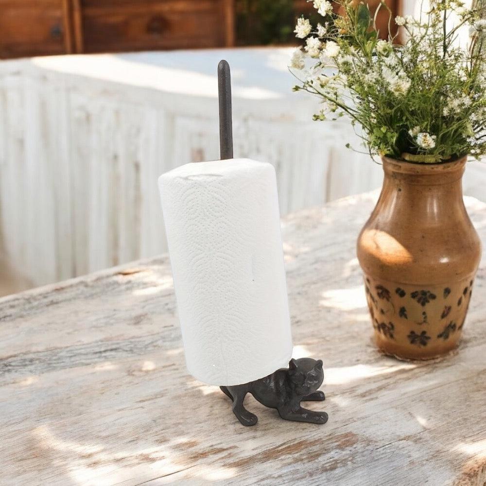 Paper Towel Holder Cat Cast Iron - The Renmy Store Homewares & Gifts