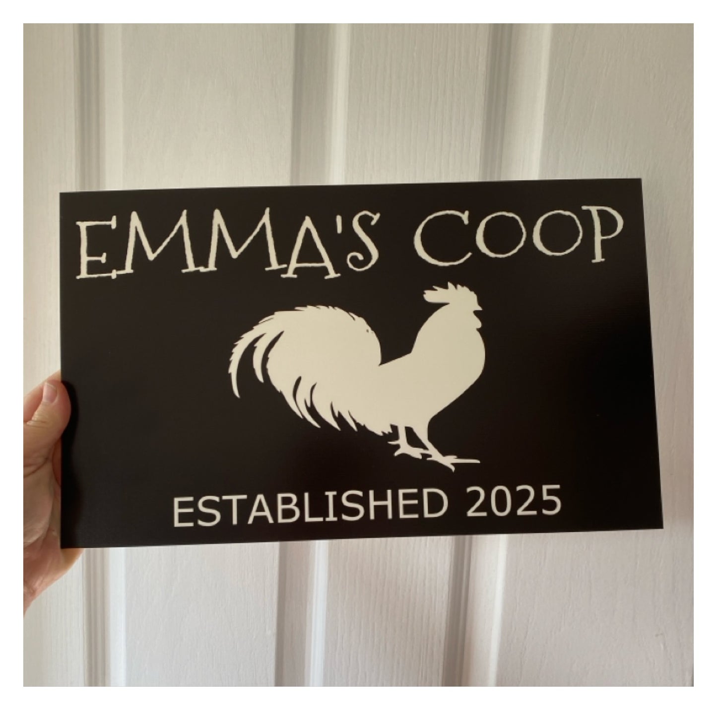 Rooster Chicken The Coop Personalised Custom Sign