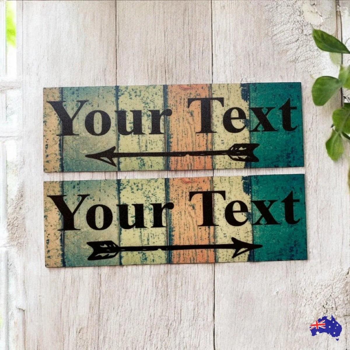 Custom Personalised with Arrow Rustic Colour Sign - The Renmy Store Homewares & Gifts