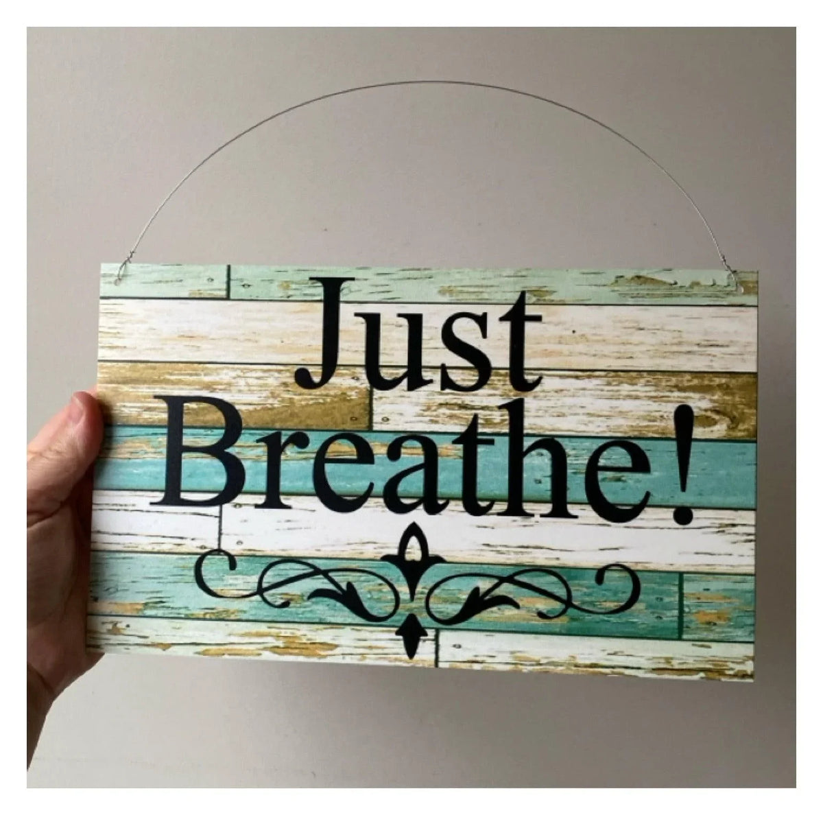 Custom Personalised Blue Timber Look Sign - The Renmy Store Homewares & Gifts
