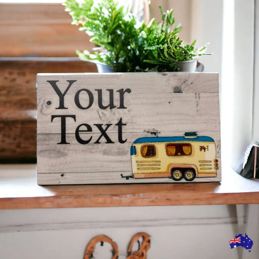 Caravan Vintage Retro Personalised Custom Camp Sign - The Renmy Store Homewares & Gifts