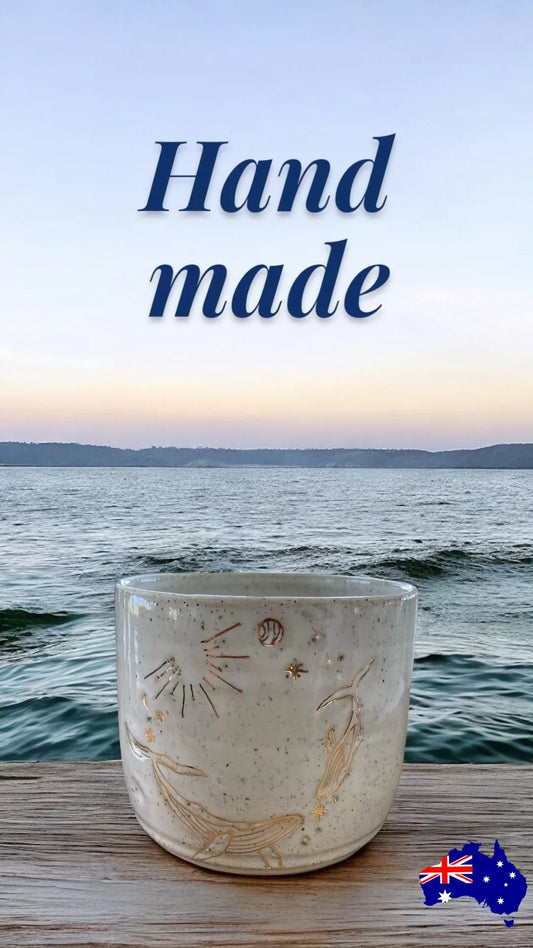 Mug Cup Whale Sun Pottery Ceramic Aussie Made