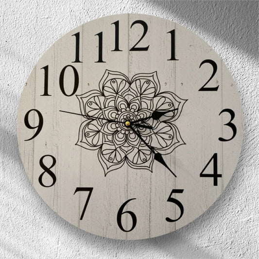 Clock Wall Wooden Mandala 30cm or 60cm Aussie Made - The Renmy Store Homewares & Gifts