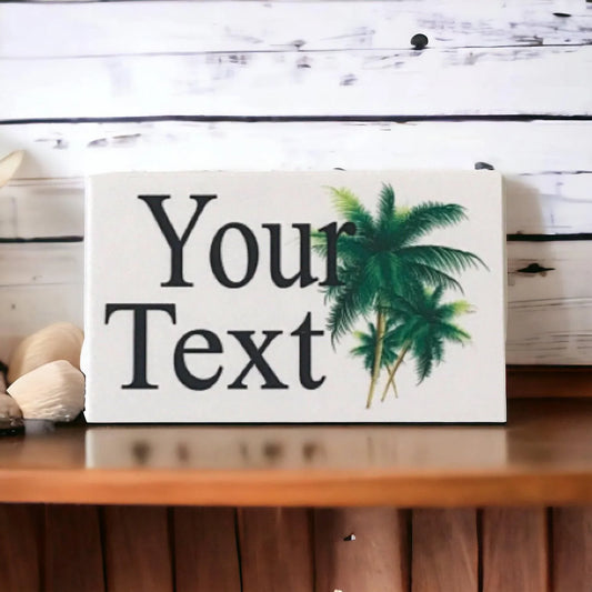 Tropical Palm Tree Custom Personalised Sign - The Renmy Store Homewares & Gifts