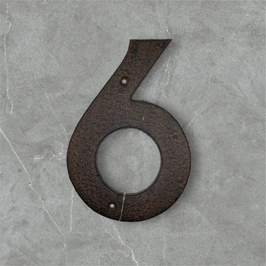 Number 6 Cast Iron Metal House Street Fence Wall Letterbox Large 16cm - The Renmy Store Homewares & Gifts