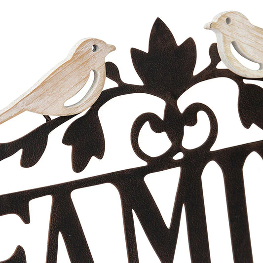 Family Vintage Birds Wall Art Metal Sign