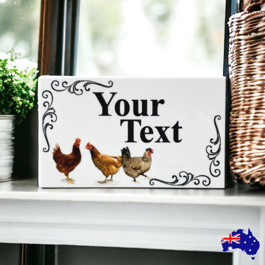Chicken Hen Coop Personalised Custom White Sign - The Renmy Store Homewares & Gifts