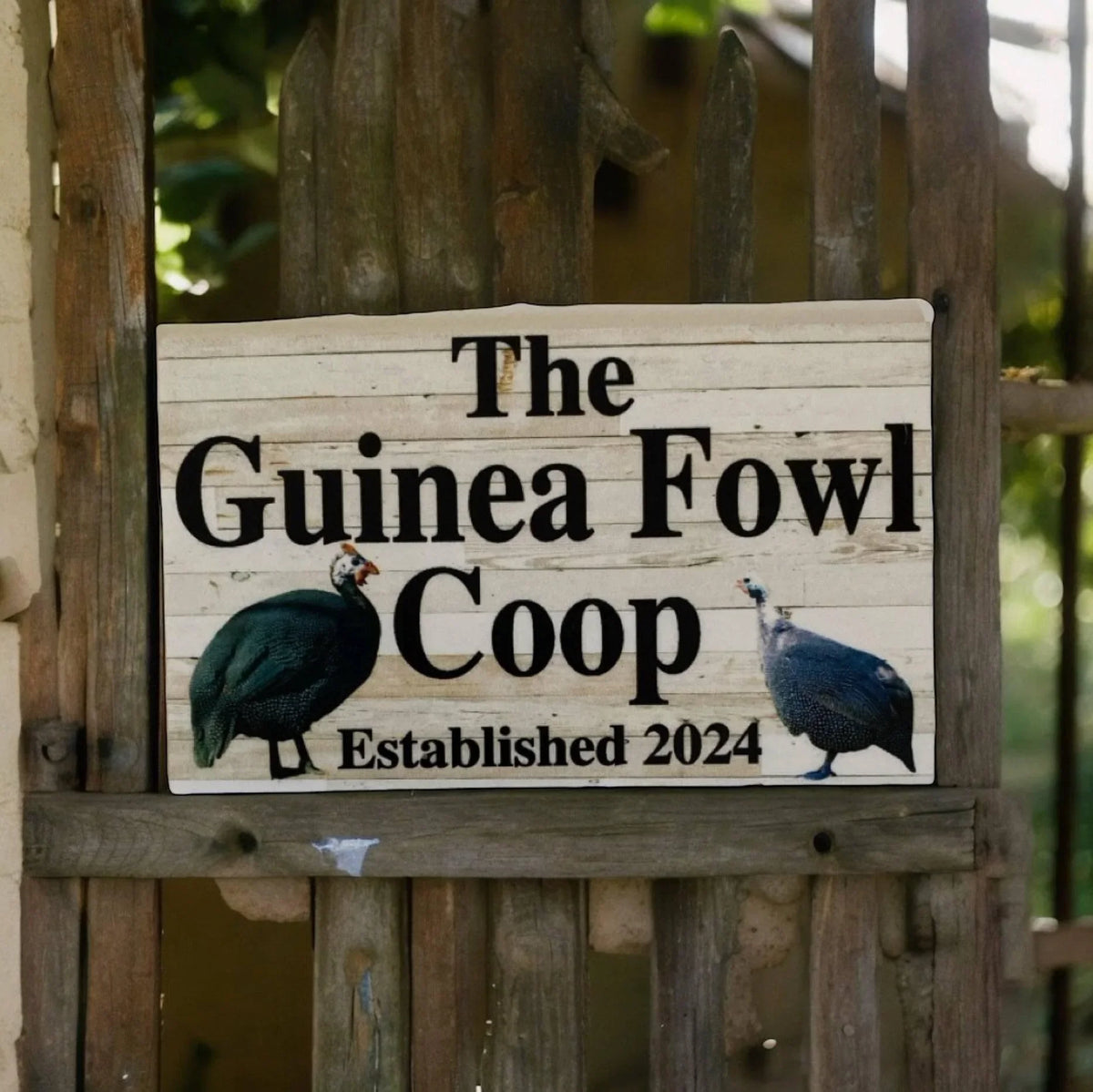 Guinea Fowl Coop House Rustic Sign - The Renmy Store Homewares & Gifts