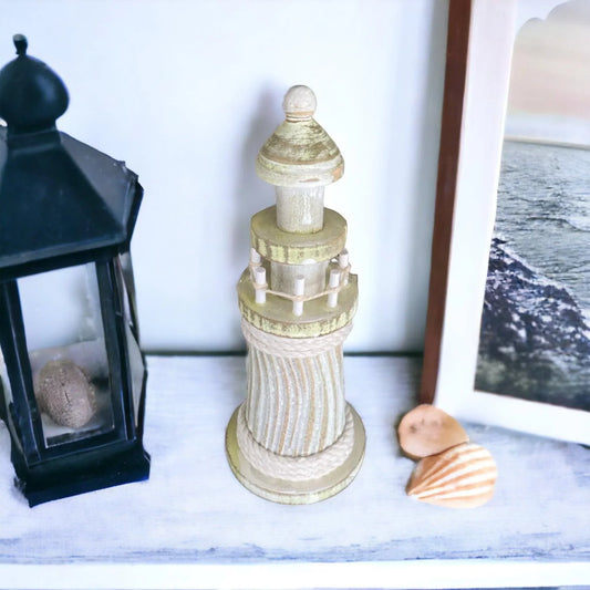 Lighthouse Light House Beach White Wash Small - The Renmy Store Homewares & Gifts