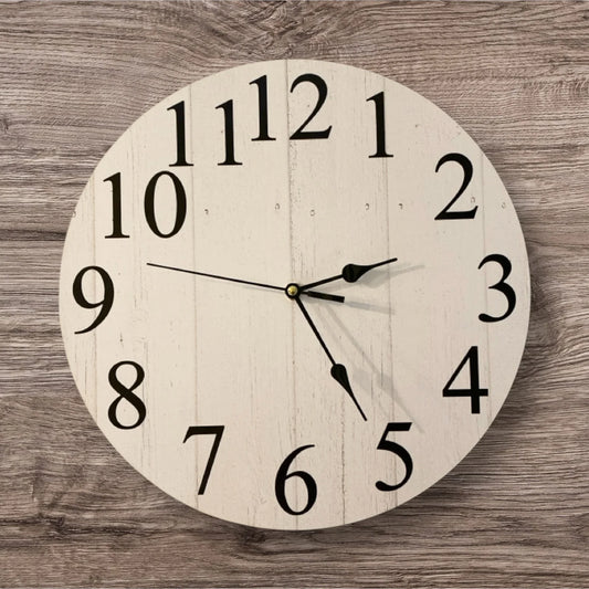 Clock Wall Wooden White Wash 30cm or 60cm Aussie Made - The Renmy Store Homewares & Gifts