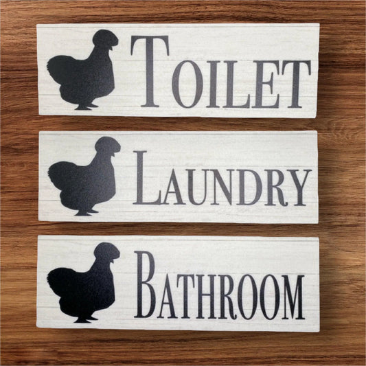Silkie Chicken Toilet Laundry Bathroom Sign - The Renmy Store Homewares & Gifts