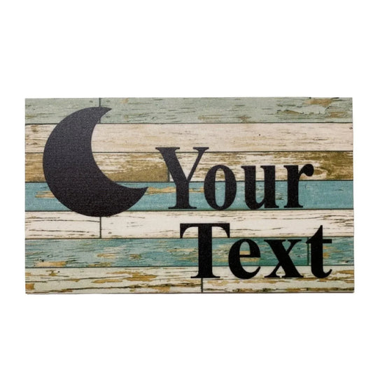 Moon Custom Persoanlised Rustic Blue Sign - The Renmy Store Homewares & Gifts