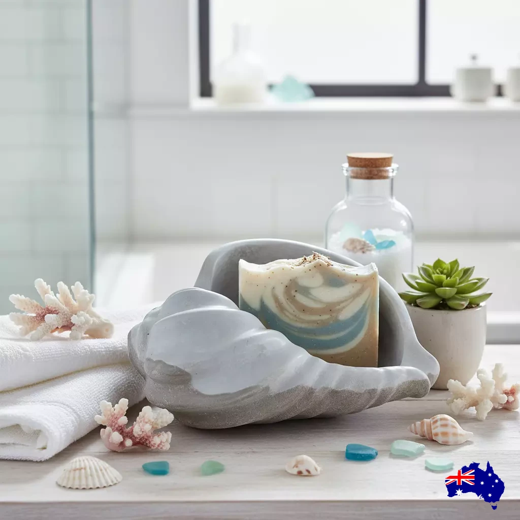 Planter Pot Dish Soap Sea Shell Coastal Aussie Handmade Concrete