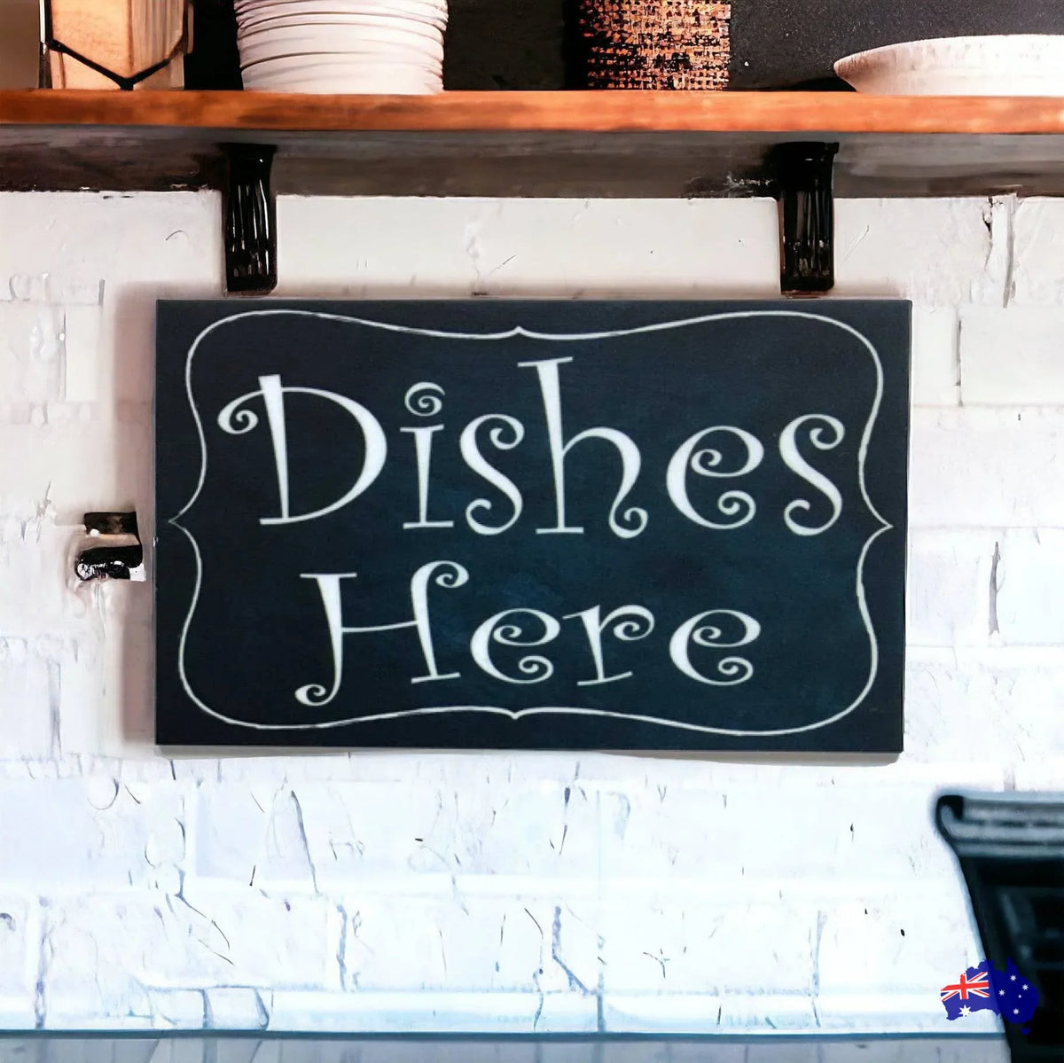 Dishes Here Kitchen Sign - The Renmy Store Homewares & Gifts