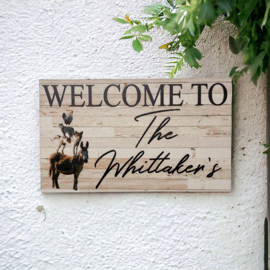 Farmhouse Welcome Custom Personalised Sign - The Renmy Store Homewares & Gifts
