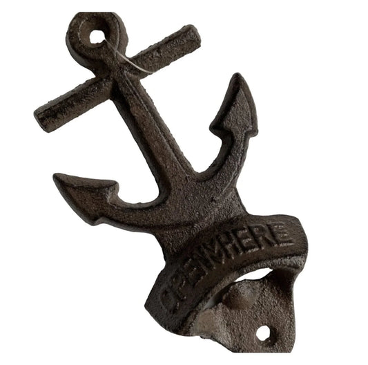 Wall Bottle Opener Anchor Nautical - The Renmy Store Homewares & Gifts