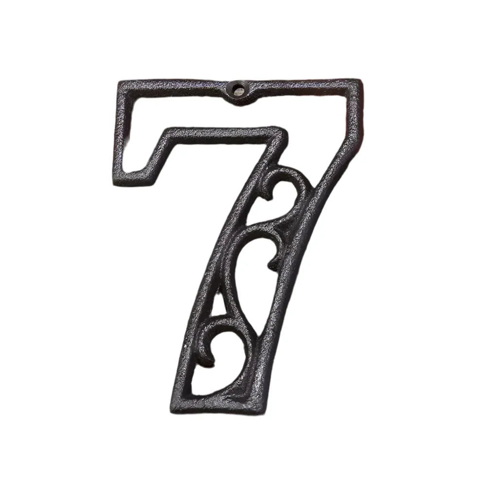 House Property Number Cast Iron Rustic Scroll - The Renmy Store Homewares & Gifts