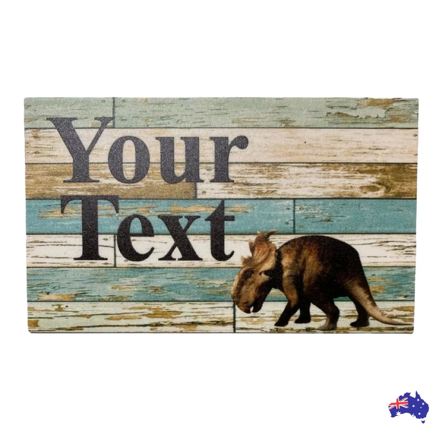 Dinosaur Triceratops Custom Personalised Blue Sign - The Renmy Store Homewares & Gifts