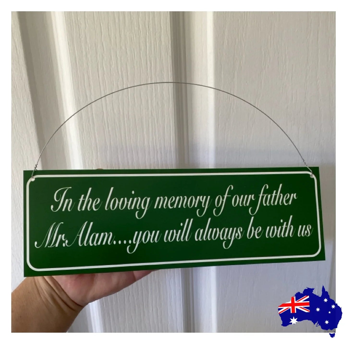 Number House Plate Custom Personalised Green Sign - The Renmy Store Homewares & Gifts