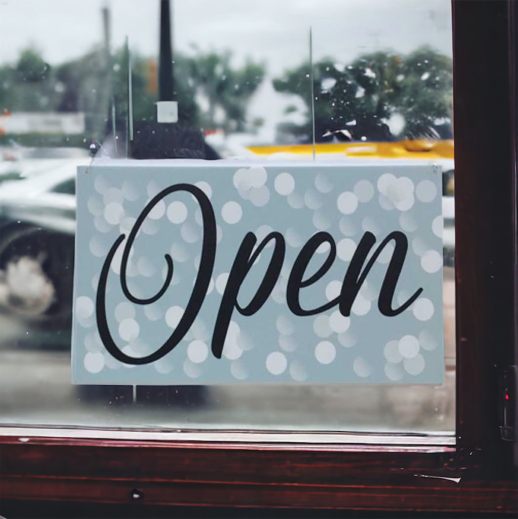 Open Closed Business Shop Café Hanging Sign Sparkle - The Renmy Store Homewares & Gifts 