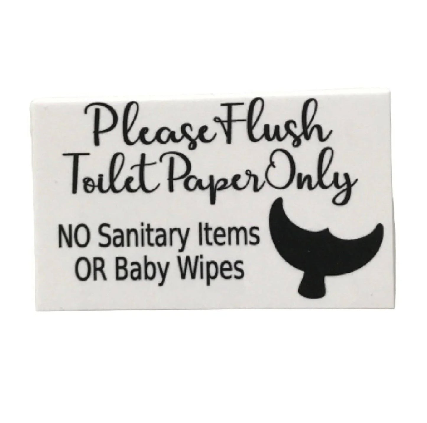 Toilet Paper Only No Sanitary Baby Wipes Whale White Sign - The Renmy Store Homewares & Gifts