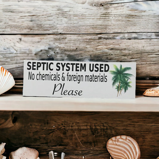 Toilet Septic System Tropical Palm Trees Sign - The Renmy Store Homewares & Gifts