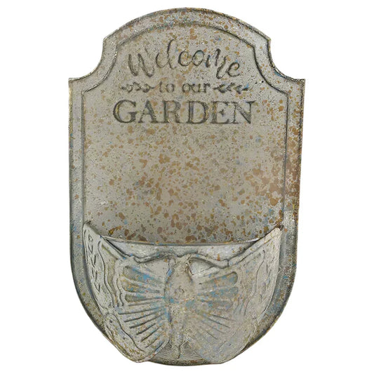 Planter Pot Wall Rustic Welcome Garden