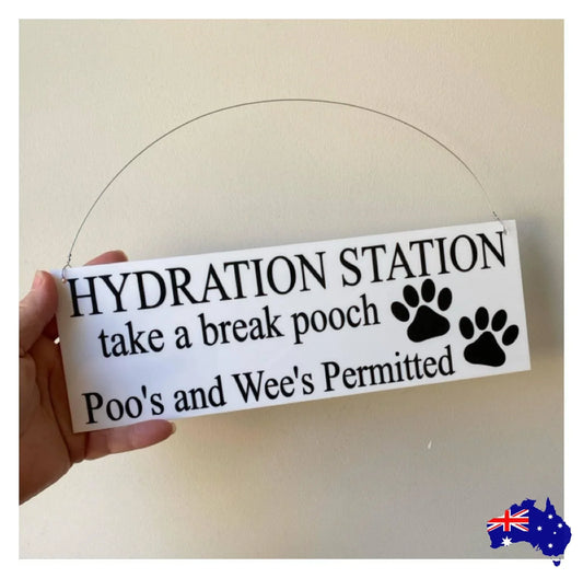 Paw White Pet Cat Dog Personalised Custom Sign - The Renmy Store Homewares & Gifts
