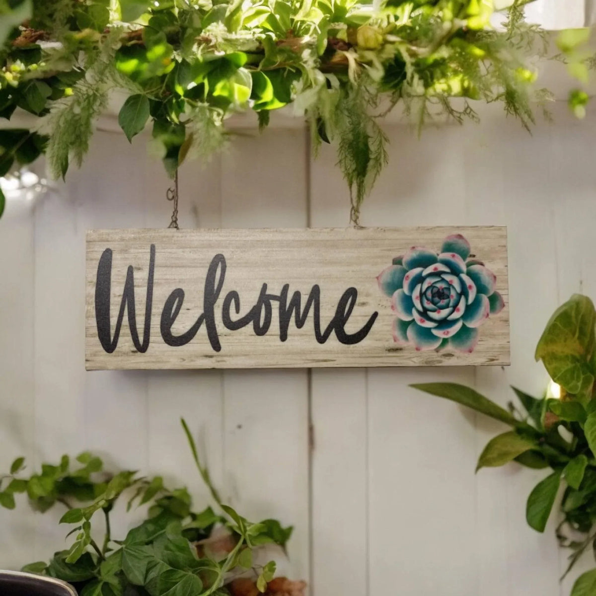 Welcome with Succulent Sign - The Renmy Store Homewares & Gifts