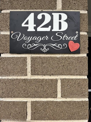 Personalised Street Number & Address Sign | Black Acrylic House Number Sign | Australian Made