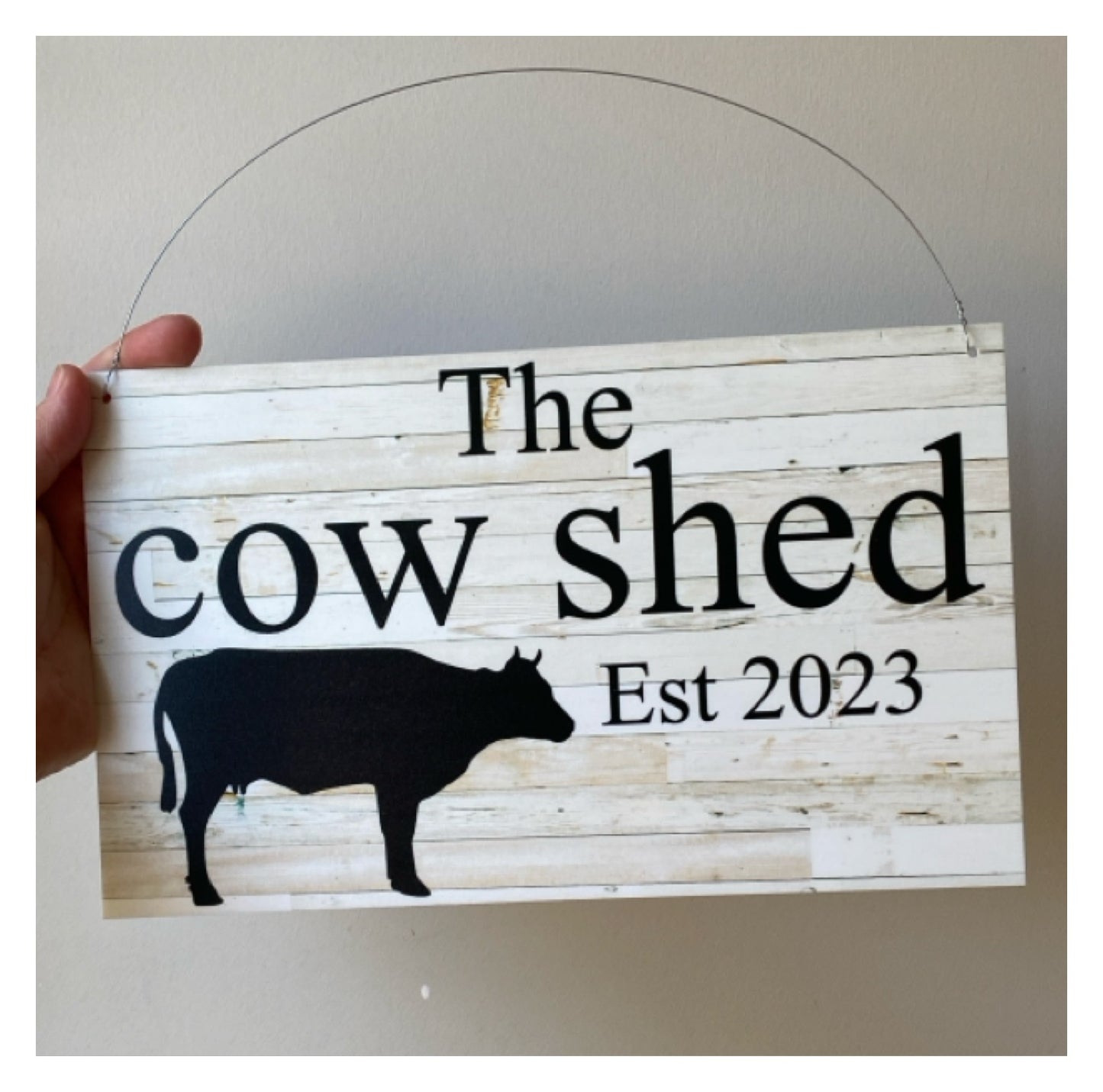 Cow Rustic Country Custom Personalised Sign - The Renmy Store Homewares & Gifts 