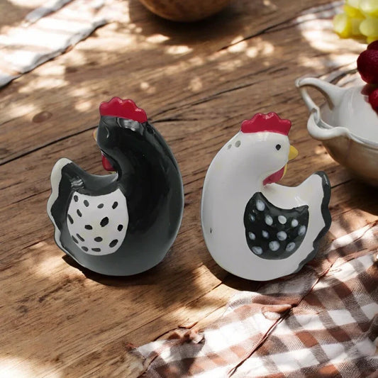 Salt Pepper Shaker Set Chicken Rooster Farmhouse - The Renmy Store Homewares & Gifts