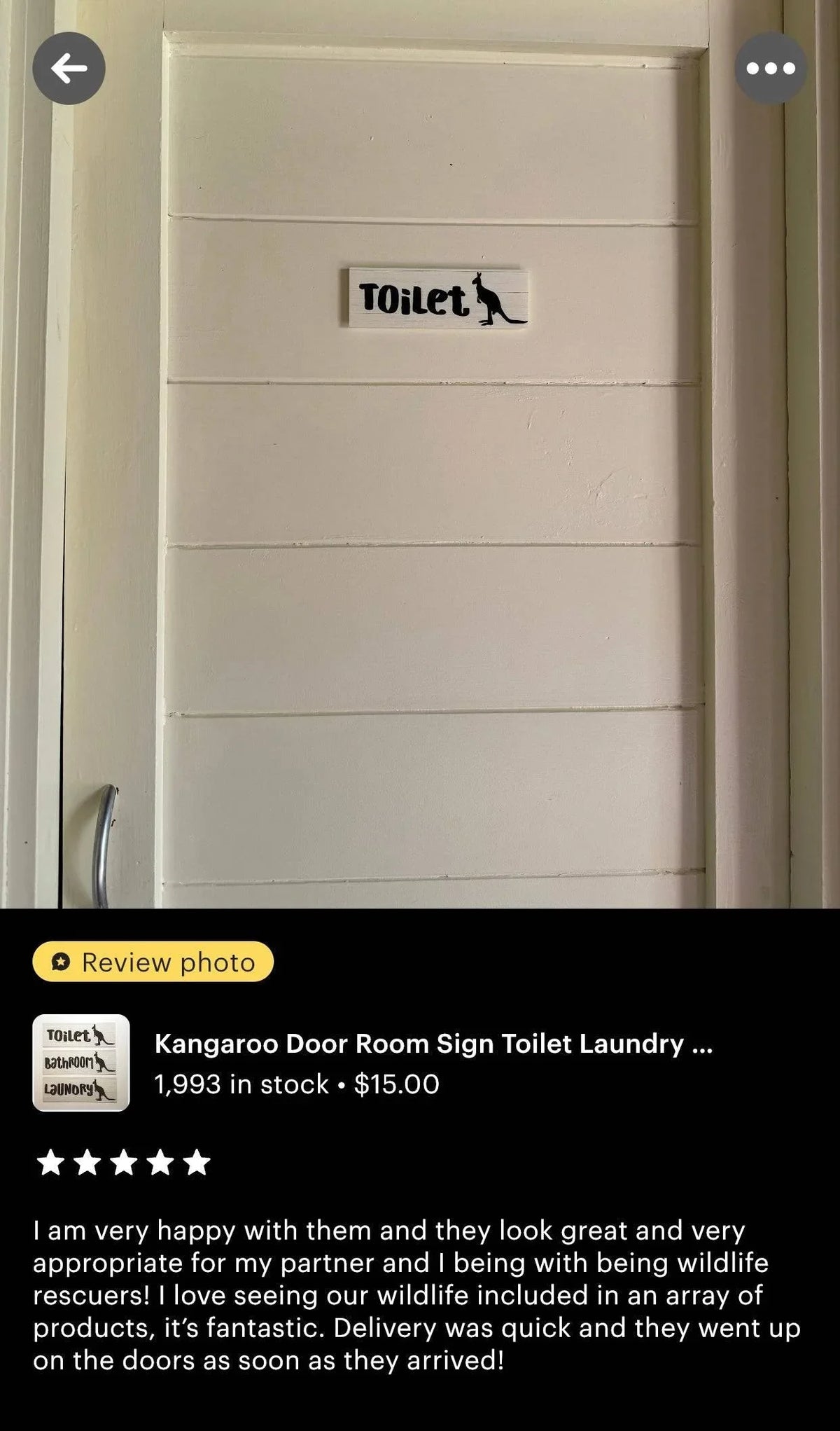 Kangaroo Door Room Sign Toilet Laundry Bathroom - The Renmy Store Homewares & Gifts