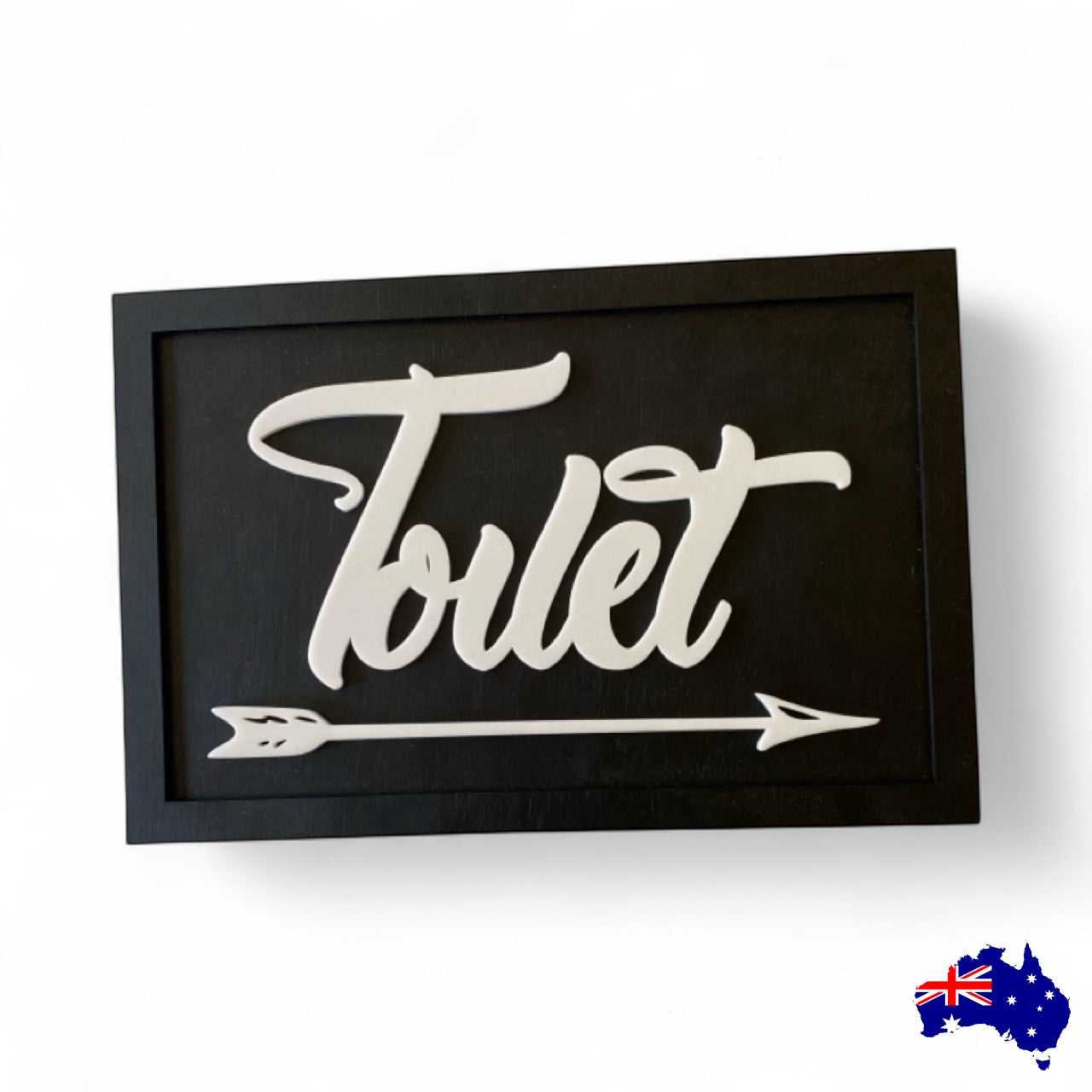 Toilet Arrow Timber Wood Custom Personalised Large Sign