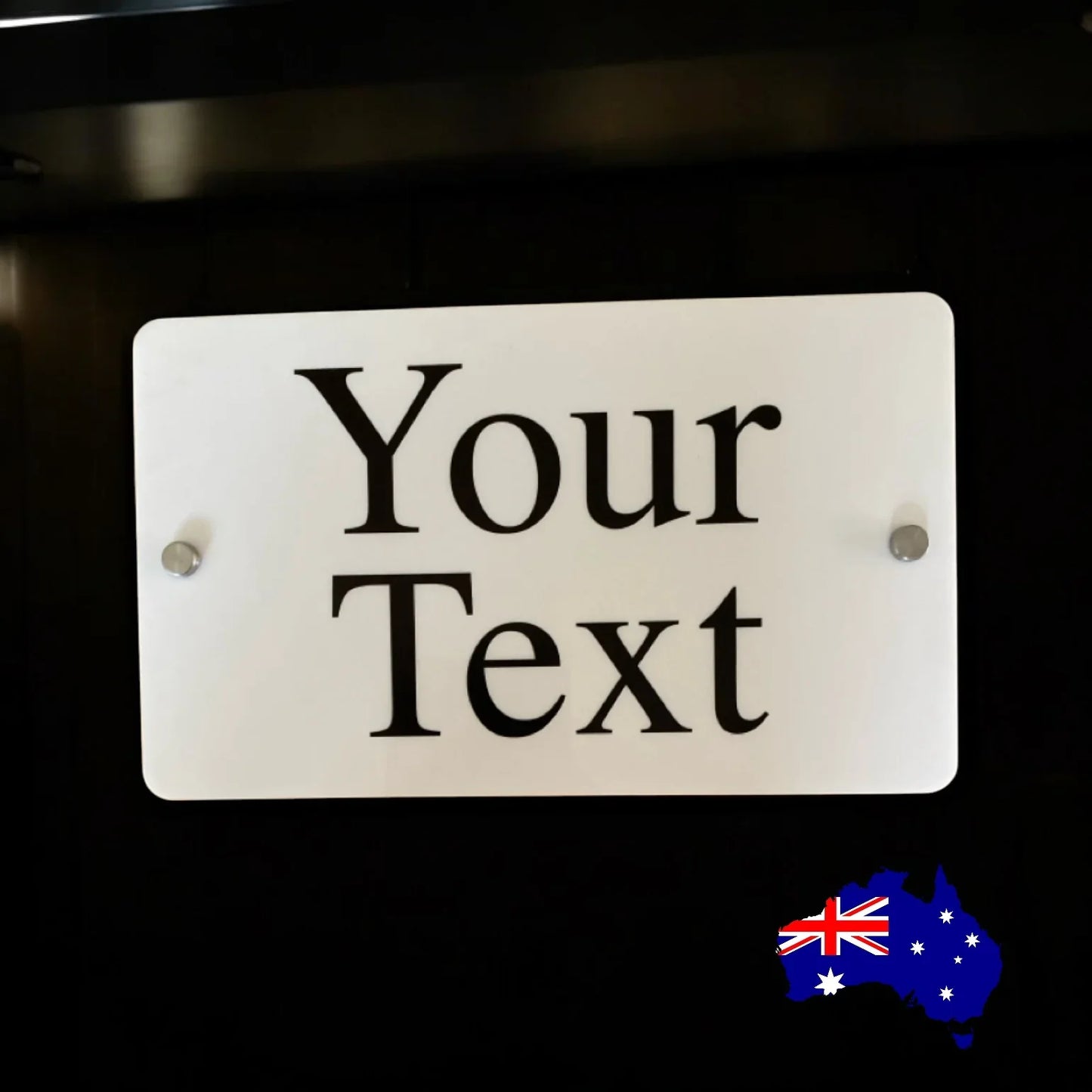 Personalised Custom Black White Classic with Standoffs Sign - The Renmy Store Homewares & Gifts