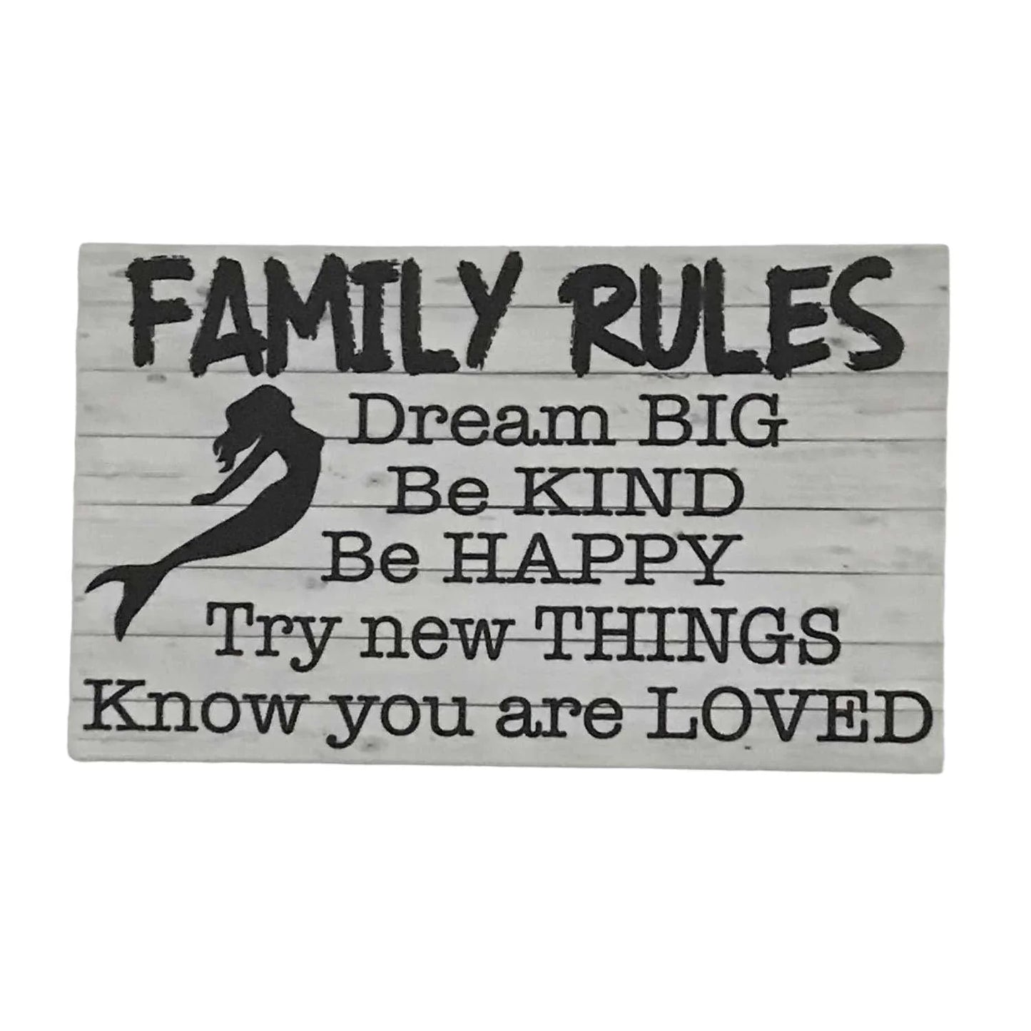 Family Rules with Mermaid Sign - The Renmy Store Homewares & Gifts