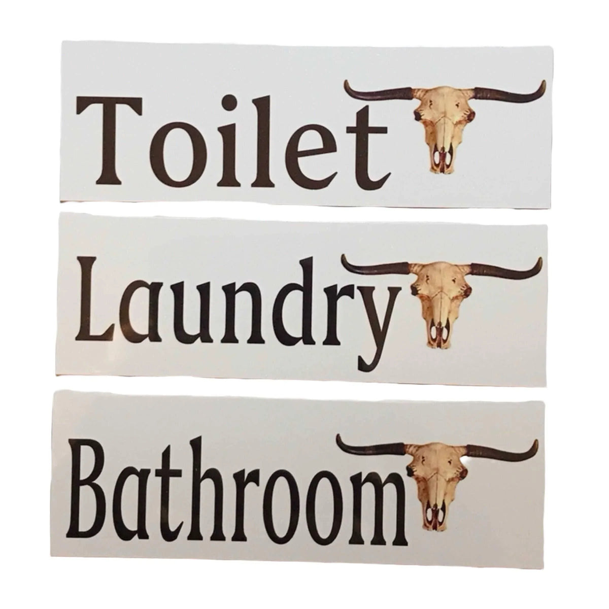 Longhorn Cow Skull Toilet Laundry Bathroom Door Sign - The Renmy Store Homewares & Gifts