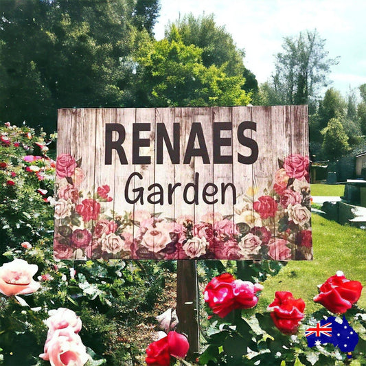 Floral Garden Rose Personalised Custom Sign - The Renmy Store Homewares & Gifts
