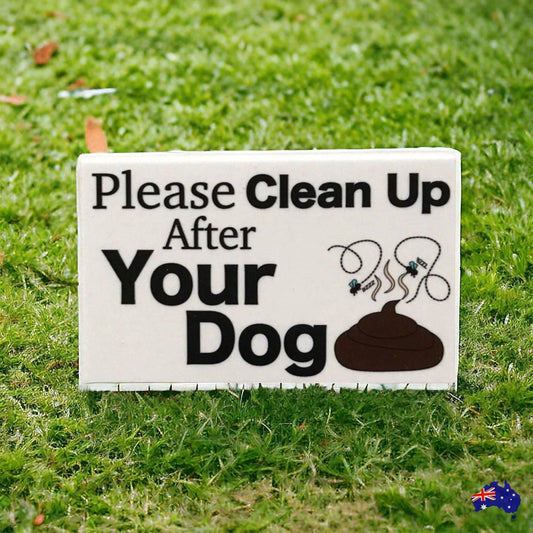 Dog Poo Lawn Clean Up Sign - The Renmy Store Homewares & Gifts