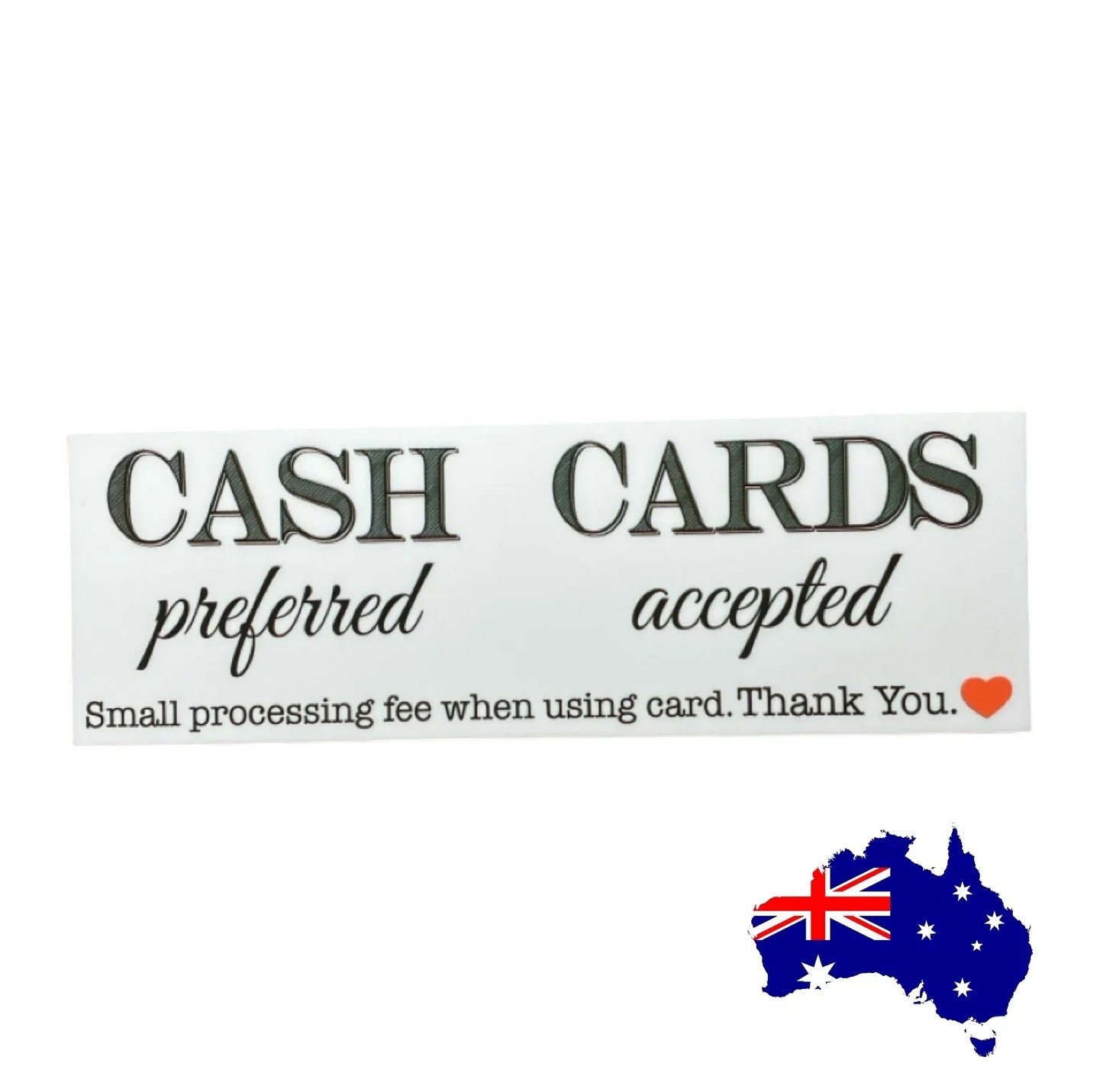 Cash Preferred Cards Accepted Shop Business Sign - The Renmy Store Homewares & Gifts